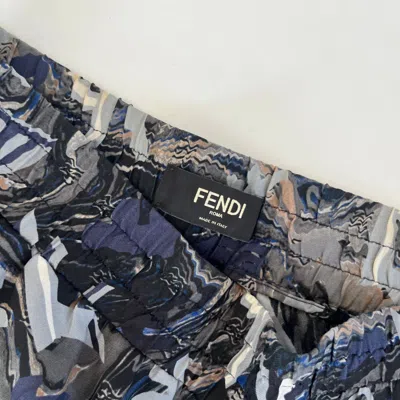 Pre-owned Fendi Fragment Print Silk Men's Shorts
