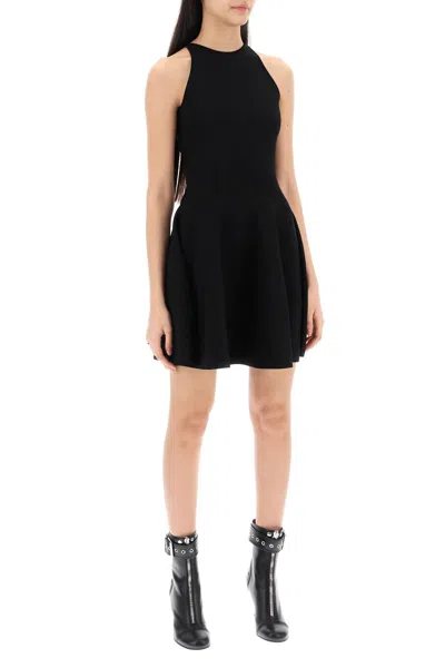 Shop Alexander Mcqueen "mini Knitted Skater Dress Women In Black