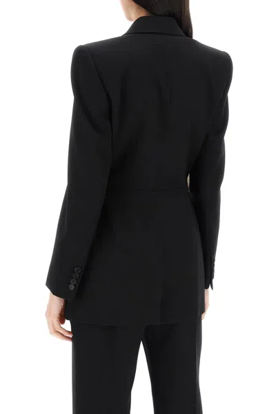 Shop Alexander Mcqueen Fitted Jacket With Bustier Details Women In Black