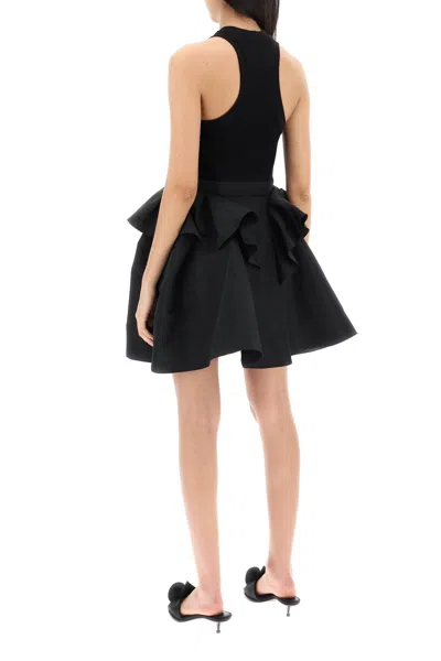 Shop Alexander Mcqueen Hybrid Mini Dress Women In Black