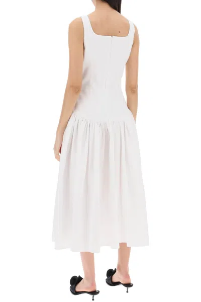 Shop Alexander Mcqueen Midi Poplin Dress In Women In White