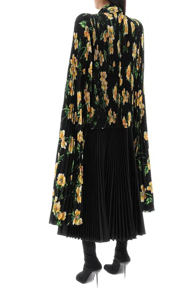 Shop Balenciaga Scarf Collar Pleated Blouse Women In Black