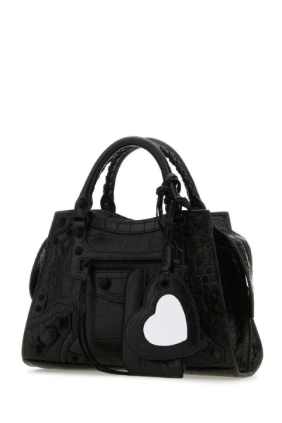 Shop Balenciaga Woman Black Nappa Leather Neo Cagole Xs Handbag