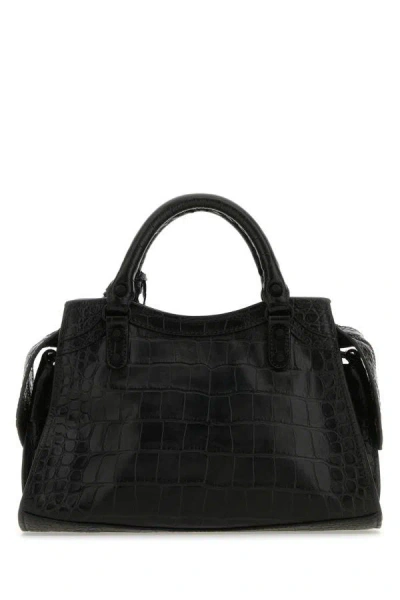 Shop Balenciaga Woman Black Nappa Leather Neo Cagole Xs Handbag