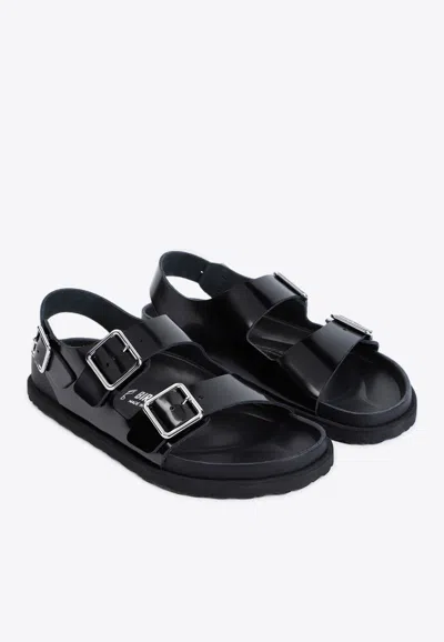 Shop Birkenstock 1774 Milano Leather Sandals In Black