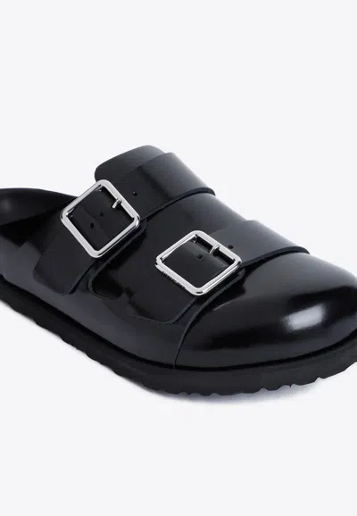 Shop Birkenstock 222 West Leather Sandals In Black