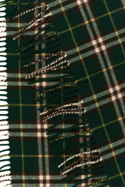 Shop Burberry Men Check Scarf In Green