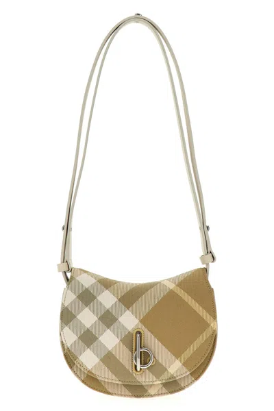 Burberry Beige Rocking Horse Medium Shoulder Bag In Cream