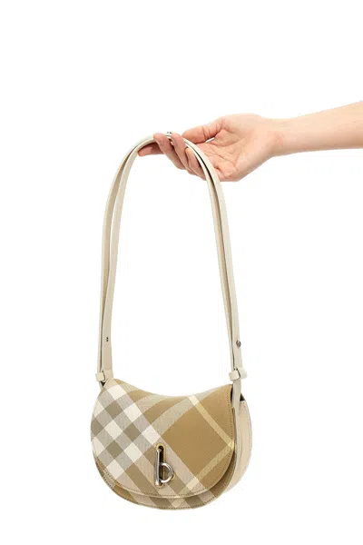 Shop Burberry Women 'rocking Horse' Mini Shoulder Bag In Cream