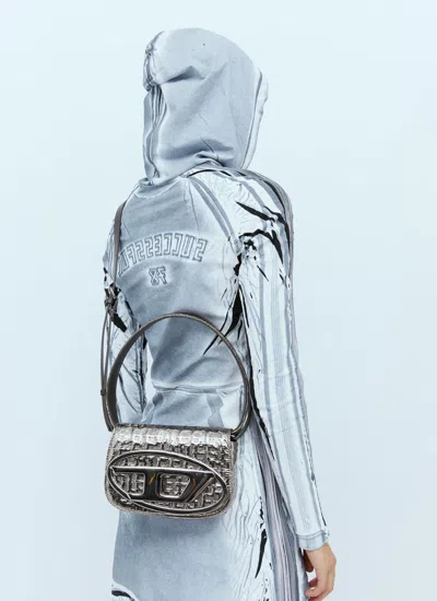 Shop Diesel Women 1dr Shoulder Bag In Silver