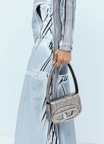 Shop Diesel Women 1dr Shoulder Bag In Silver
