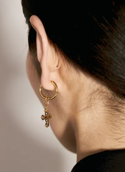 Shop Dolce & Gabbana Women Cross Earrings In Gold