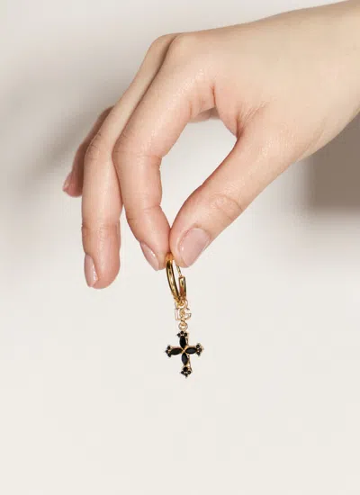 Shop Dolce & Gabbana Women Cross Earrings In Gold