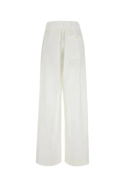 Shop Dries Van Noten Woman White Cotton Wide-leg Pant