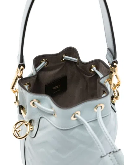 Shop Fendi Women Mon Tresor Mini-bag With Ff Motif In Blue