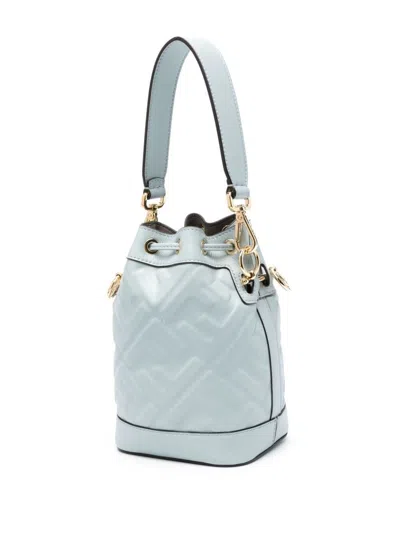 Shop Fendi Women Mon Tresor Mini-bag With Ff Motif In Blue