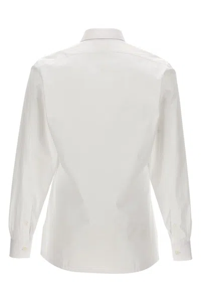Shop Givenchy Men Logo Embroidery Shirt In White