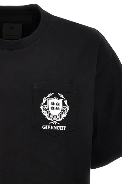 Shop Givenchy Men Logo Embroidery T-shirt In Black