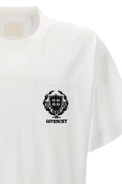 Shop Givenchy Men Logo Embroidery T-shirt In White