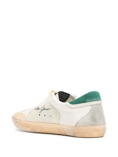 Shop Golden Goose Men Super-star Distressed Panelled Sneakers In White