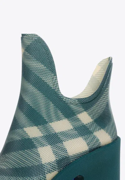 Shop Burberry 65 Checked Ankle Boots In Green