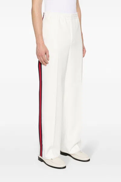 Shop Gucci Men Drill Pants In White