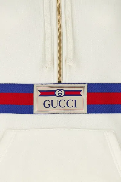 Shop Gucci Women Web Tape Hoodie In White