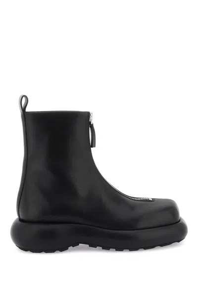 Shop Jil Sander Zippered Leather Ankle Boots Women In Black