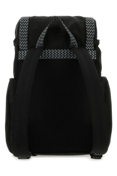 Shop Lanvin Man Black Nylon Curb Backpack