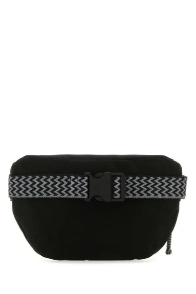 Shop Lanvin Man Black Nylon Curb Belt Bag