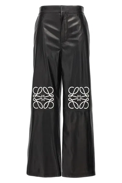Shop Loewe Women 'anagram' Baggy Trousers In Black