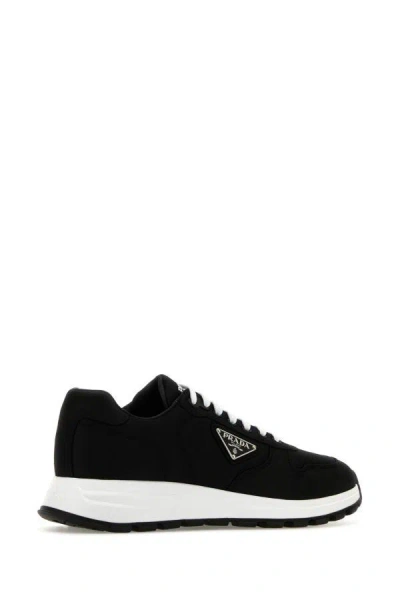 Shop Prada Man Black Re-nylon Prax 01 Sneakers