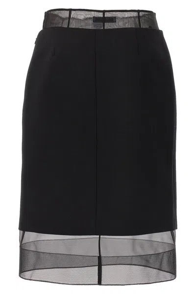 Shop Prada Women Lognuette Skirt In Black