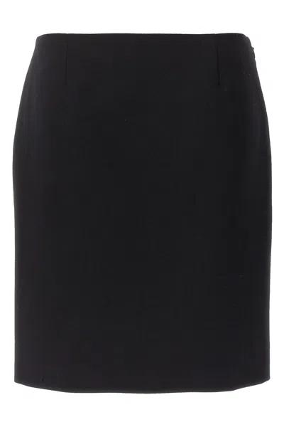 Shop Prada Women Lognuette Skirt In Black