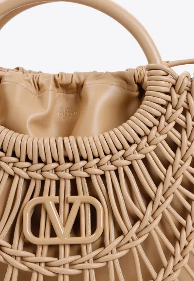 Shop Valentino Allknots Leather Tote Bag In Nude