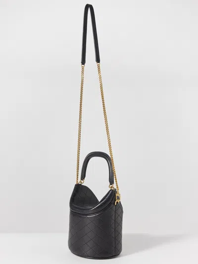 Shop Saint Laurent Women Mini Gaby Leather Top Handle Bag In Black