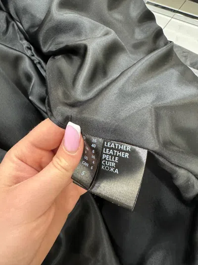 Pre-owned Punto Oversize Leather Jacket In Black