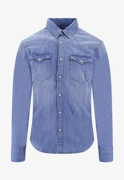 Shop Levi's Barstow Western Denim Shirt In Blue