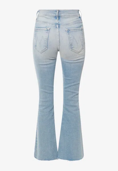 Shop Mother Basic Flared Jeans In Blue