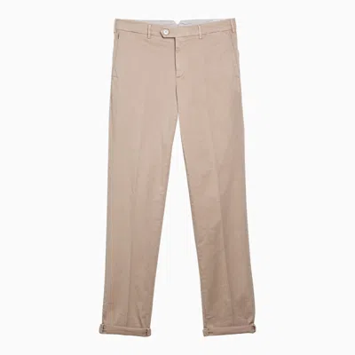 Shop Brunello Cucinelli Beige Cotton Regular Pants