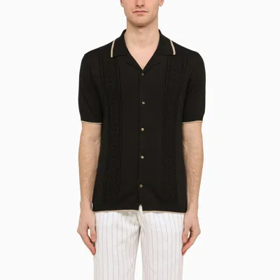 Shop Brunello Cucinelli Black Short Sleeved Cardigan