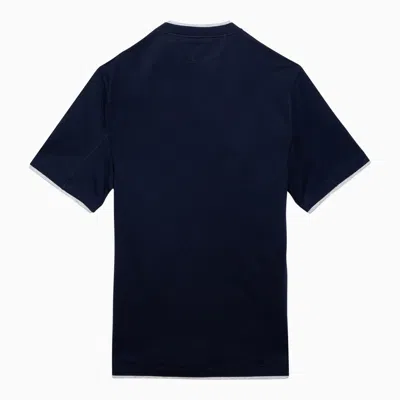 Shop Brunello Cucinelli Blue Cotton Jersey T Shirt