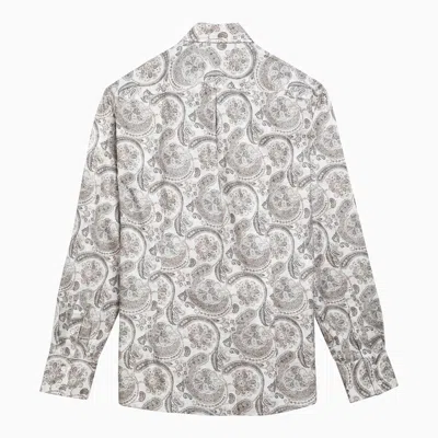 Shop Brunello Cucinelli Cotton Shirt With Paisley Print