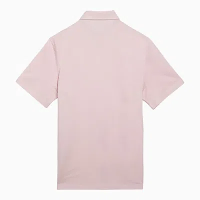 Shop Brunello Cucinelli Pink Cotton Short Sleeved Polo Shirt