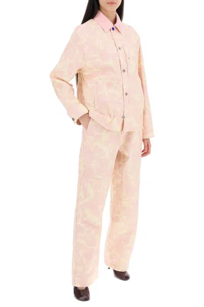 Shop Burberry "canvas Workwear Jacket With Rose Print