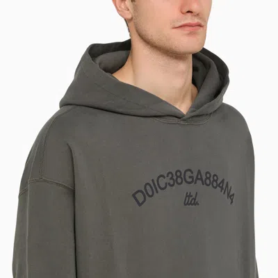 Shop Dolce & Gabbana Dolce&gabbana Grey Sweatshirt Hoodie With Logo