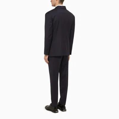 Shop Dsquared2 Wallstreet Double Breasted Suit In Blue Wool