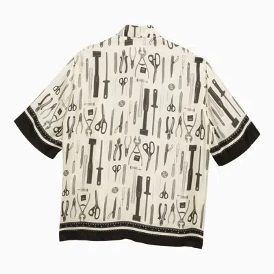 Shop Fendi Silk Over Shirt With White Print