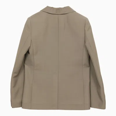 Shop Fendi Single Breasted Jacket In Turtledove Mohair