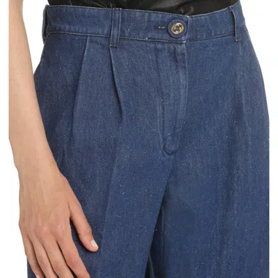 Shop Gucci Wide Leg Denim Jeans